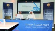 Dr. Mohammed Abdulla AlEmadi, Acting CEO of QFBA (left) and Yousuf Mohamed Al-Jaida, CEO of QFC Authority. 