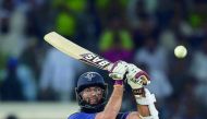 World XI batsman Hashim Amla plays a shot during the second Twenty20 international cricket match against Pakistan at the Gaddafi Cricket Stadium in Lahore, yesterday.
