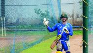 Australian cricketer Steven Smith gesturing as he practices in the nets during a training session ahead of the ODI series in Chennai. on Thursday.
