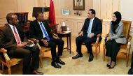 Foreign Minister H E Sheikh Mohamed bin Abdulrahman Al Thani with Prime Minister of Somalia, Hassan Ali Khayre, in New York.