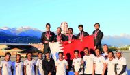 The Qatar Special Forces Parachute Team after winning the first place in the Military World Cup, which took place in Sion, Switzerland.