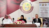 FROM LEFT: Mansour Ajran Al Buwainin , Director of Al Wakrah Municipality; Dr. Hamda Hassan Al Sulaiti, Secretary-General of the National Commission for Education, Culture and Science (QNCECS); and Dr. Ken MacLeod, President of the College of the North At