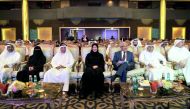 Minister of Public Health H E Dr. Hanan Mohamed Al Kuwari and Dr. Victor J Dzau, President of US National Academy of Medicine, with other officals during the 3rd Qatar Patient Safety Week held by the Ministry of Public Health at Grand Hyatt Hotel yesterda