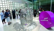 Community members enjoy a guided Art Trail tour in Education City.