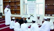 Participants during the fourth edition of the “Cultural Excellence Competition” at the Imam Mohammed bin Abdul Wahhab Mosque. 