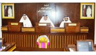 Minister of Municipality and Environment H E Mohamed bin Abdullah Al Rumaihi with other officials during the CMC regular session. 