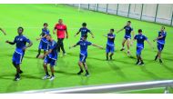 Al Sailiya players during a training session, in this file photo.