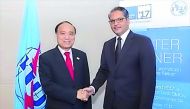 President of CRA Mohammed Ali Al Mannai (right) with Secretary-General of the ITU, Houlin Zhao.