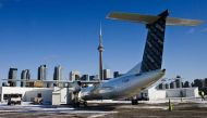 A Porter Airlines Bombardier Q400 turboprop aircraft is seen in Toronto February 23, 2009. Reuters/Mark Blinch