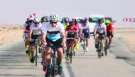 Riders compete during a test event conducted by the Qatar Cycling and Triathlon Federation (QCTF) ahead of the official launch of the new season.