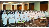 Participants during the seminar organised by Qatar Chamber to discuss the facilitation of customs clearance procedures, shipping and storage for importers and companies.
