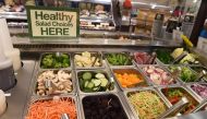 (FILES) This file photo taken on November 29, 2016 shows salad bar selections at a Ralph's Supermarket in Irvine, California. AFP / Robyn Beck