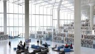 The new Qatar National Library building at Education City.