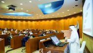 An expert speaks at the awareness workshop organised by the Ministry of Transport and Communications jointly with TAMUQ last week. 