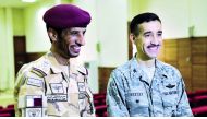 The Commander of the Joint Special Forces Brig General Hamad Abdullah Al Fetais Al Marri (left), and the Military Attache at the US Embassy Col David Keesy during the launch of joint training exercises for 2017-2018 in cooperation with the US Special Forc