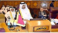 Minister of Municipality and Environment H E Mohammed bin Abdullah Al Rumaihi at the 29th session of the Council of Arab Ministers in-charge of environment affairs, in Cairo, yesterday.
