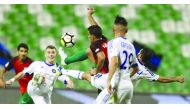 Al Rayyan and Al Sailiya Players vie for the ball possession during their QNB Stars League match played at Al Ahli Stadium yesterday. Al Rayyan won 1-0 