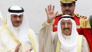 Emir of Kuwait Sheikh Sabah Al-Ahmad Al-Sabah (R) greets members of Kuwait National Assembly during the opening ceremony of the new legislative year at the National Assembly in Kuwait City, on October 24, 2017. AFP / Yasser Al-Zayyat