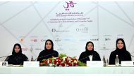 FROM LEFT: Moudi Al Harbi, designer at Moudi boutique, Aisha Al Rumaihi, Programme Manager at Qatar Business Incubation Center (QBIC), Mashal Ismail Shahbik, Director of Festivals and Tourism Events at Qatar Tourism Authority, and Fatima Al Ahmed, designe