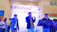 Singers performing at the Asian Town Weekend Festival.