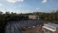 REPRESENTATIVE IMAGE: Solar panels set up by Tesla, are seen at the San Juan Children's Hospital, after the island was hit by Hurricane Maria in September, in San Juan, Puerto Rico October 26, 2017. Reuters/Alvin Baez