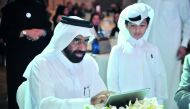 Minister of Development, Planning and Statistics H E Dr Saleh bin Mohamed Salem Al Nabit launching the documentation of Qatar Population vision for 2017-2022 during the occasion of Qatar Population Day yesterday. Pic: Baher Amin / The Peninsula