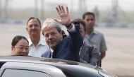 File photo of Italian Prime Minister Paolo Gentiloni as he arrives at Palam Air Force station in New Delhi on October 29, 2017. AFP / PRAKASH SINGH
