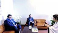 Minister of Education and Higher Education H E Dr Mohammed bin Abdul Wahid Al Hammadi,  with officials and personalities on the sidelines of the General Conference of the United Nations Educational, Scientific and Cultural Organization (Unesco) in Paris y