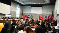 Participants at the meeting of the Organization on Security and Cooperation in Europe (OSCE) in Vienna. 