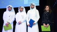 Eng Meshal Al Shamari, Director, QGBC, with strategic partners at the event.
