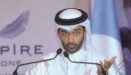 Hassan Al Thawadi, Secretary-General of Supreme Committee for Delivery a Legacy, speaks during the 1st Major Event Safety and Security Conference at St. Regis Hotel yesterday. Pic: Baher Amin / The Peninsula 