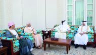 Emir H H Sheikh Tamim bin Hamad Al Thani met yesterday at the Emiri Diwan with Minister of Interior of the fraternal Sultanate of Oman, Sayyid Hamoud bin Faisal bin Said Al Busaidi. Prime Minister and Interior Minister H E Abdullah bin Nasser bin Khalifa 