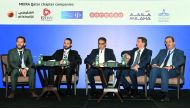 FROM LEFT: David Massias (Moderator), Equity Application Specialist, Bloomberg; Dr Zain Al Abdin Sharar, Senior Legal Counsel -CEO Office, Qatar International Court; Sami Boujelben, Chief Adviser, Qatar Financial Market Authority (QFMA); Darin Rovere, Fou