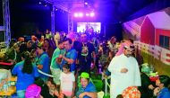 Spectators taking part in fun activities held on the sidelines of QNB Qatar International Show Jumping Championship at QEF’s Outdoor Arena on Saturday.