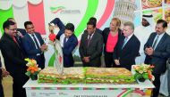 Ambassador of Italy to Qatar, Pasquale Salzano; Italian Trade Commissioner to Qatar, Giosafat Rigano, and Mohamed Althaf, Regional Director of Lulu Hypermarket, with other officials at the launch of Italian Taste Festival at Lulu Hypermarket in Al Gharafa