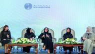  Sheikha Alanoud bint Hamad Al Thani (second left), Managing Director, Business Development, QFC Authority; Aysha Al Mudahka (centre), CEO, QBIC; Dr Hessa Al Jaber (second right), Chairperson of Droobi Health and Eshailsat and the former Minister of Infor