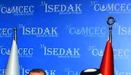 Minister of Economy and Commerce H E Sheikh Ahmed bin Jassim Al Thani with Turkish President Recep Tayyip Erdogan.