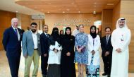 Minister of Public Health H E Dr Hanan Mohammed Al Kuwari with Countess of Wessex, HRH Sophie, during a visit to Qatar Rehabilitation Institute in Doha, yesterday.