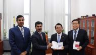 Officials during the launch of the Korean version of Qatari Constitution in Seoul yesterday