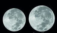 An artistic image of super moon and normal moon provided by Qatar Calendar House. 