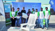 Participants during the Community Pallet Recycling activity organised by AAB.  
