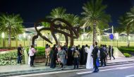 Culture Pass members of Qatar Museums visiting some of the works at the Hamad International Airport on Tuesday.