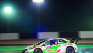 Castrol Honda World Touring Car Team’s Hungarian driver Norbert Michelisz in action during the first free practice of WTCC Qatar Round at the Losail International Circuit yesterday.
