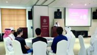 Shaheen Al Sulaiti, Senior Career Programmes and Services Officer, Qatar Career Development Centre, speaks at the opening of the Career Ambassadors Program.