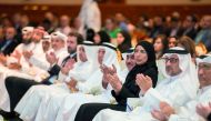Minister of Public Health H E Dr Hanan Mohamed Al Kuwari and Minister of Transport and Communications H E Jassim bin Saif Ahmed Al Sulaiti along with other dignitaries at the HIMSS Qatar Educational Conference and Health IT Exhibition.