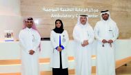 Dr Khalid Mohammed Al Jalham, Director of the ACC; Dr Khalid Al Rumaihi, Head of Urology; Dr Fatima Al Mansouri, Head of Ophthalmology, and Dr Abdul Salam Al Qahtani, Head of ENT at the Ambulatory Care Center. 