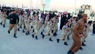 Kids in military uniform, participating the National Day activities at Darb Al Saai. 