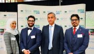 From Left: Alaa Chalabi, Anwar Almojarkesh, Professor The Lord Darzi of Denham, and Dr Ahmad Nabeel at the launch of WISH 2018 Young Innovators competition.