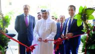 Omar Alfardan, President and CEO, Alfardan Group; Charly Dagher, General Manager of Ferrari and Maserati Qatar at Alfardan Sports Motors (right) and other officials on the opening of Maserati and Ferrari service centre at The Pearl Qatar, yesterday. Pic: 