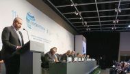 Minister of Economy and Commerce H E Sheikh Ahmed bin Jassim Al Thani addressing the WTO’s 11th Ministerial Conference in Buenos Aires, Argentina, yesterday.